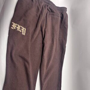BORN FLY Sports Sweatpants Brown Fleece Lined Warm Loose